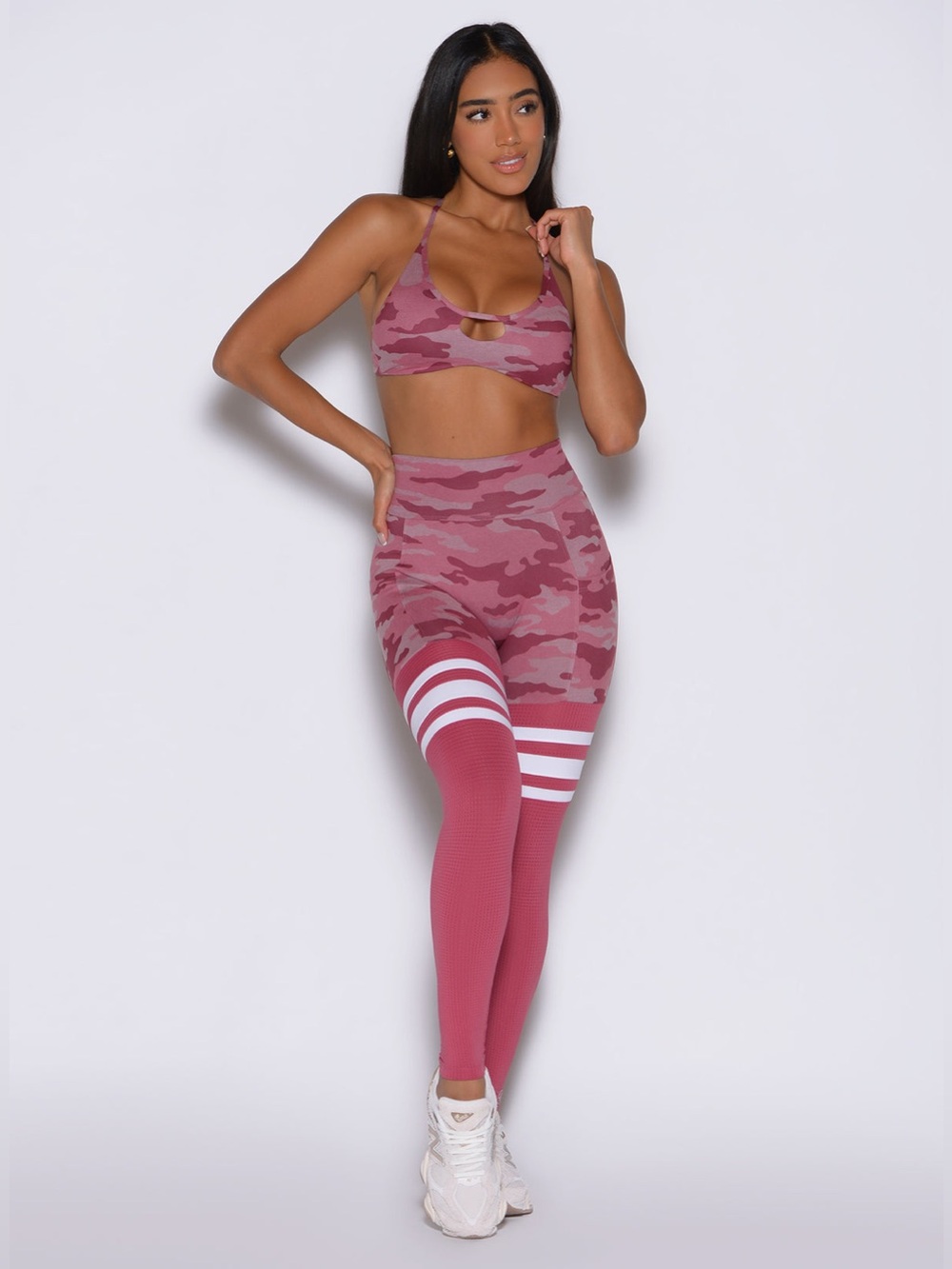 BOMBSHELL SCRUNCH THIGH-HIGHS Pink Camo High-Waist Seamless Leggings size XS